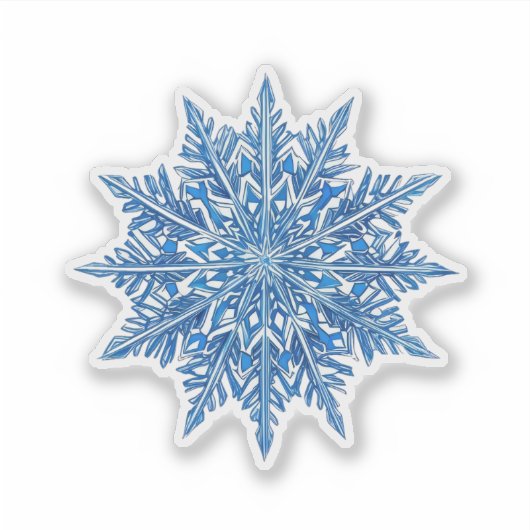 Ijsblauwe Sneeuwvlok Sticker (Voorkant)