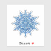 Ijsblauwe Sneeuwvlok Sticker (Vel)