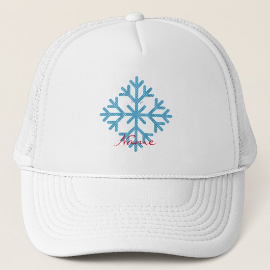 Ijsblauwe Sneeuwvlok Thunder_Cove Trucker Pet (Voorkant)