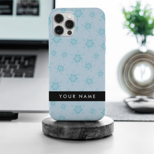 IJsblauwe sneeuwvlokken, Jouw naam, Personaliseren iPhone 15 Pro Max Hoesje