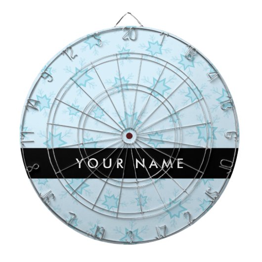 IJsblauwe sneeuwvlokken, Jouw naam, Personaliseren Dartbord (Voorkant)