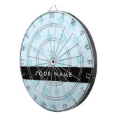 IJsblauwe sneeuwvlokken, Jouw naam, Personaliseren Dartbord (Voorkant Rechts)