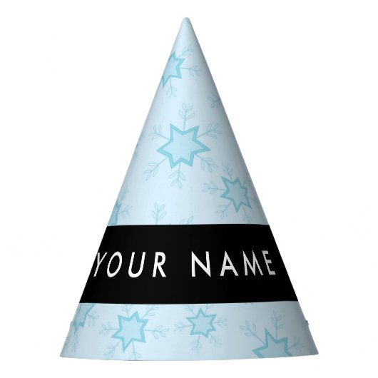 IJsblauwe sneeuwvlokken, Jouw naam, Personaliseren Feesthoedjes (Voorkant)