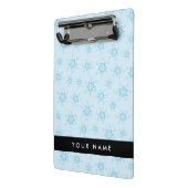 IJsblauwe sneeuwvlokken, Jouw naam, Personaliseren Mini Klembord (Angled2)