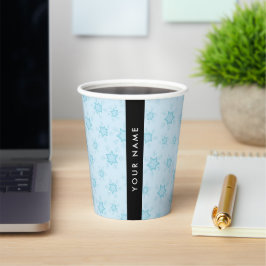 IJsblauwe sneeuwvlokken, Jouw naam, Personaliseren Papieren Bekers