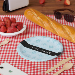 IJsblauwe sneeuwvlokken, Jouw naam, Personaliseren Papieren Bordje