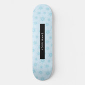 IJsblauwe sneeuwvlokken, Jouw naam, Personaliseren Persoonlijk Skateboard (Voorkant)