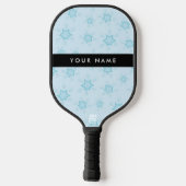 IJsblauwe sneeuwvlokken, Jouw naam, Personaliseren Pickleball Paddle (Achterkant)
