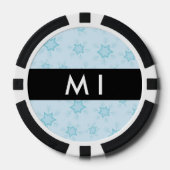 IJsblauwe sneeuwvlokken, Jouw naam, Personaliseren Poker Chips (Voorkant)