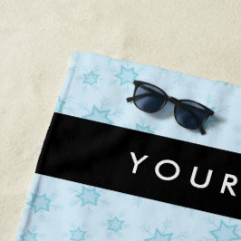 IJsblauwe sneeuwvlokken, Jouw naam, Personaliseren Strandlaken