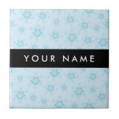 IJsblauwe sneeuwvlokken, Jouw naam, Personaliseren Tegeltje (Voorkant)