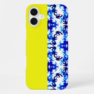 Ijsblauwe Snowboarder Himmelsgele Sneeuwsport iPhone 16 Plus Hoesje