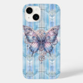 Ijsblauwe Steampunk Vlinder Case-Mate iPhone Case (Achterkant)