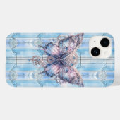 Ijsblauwe Steampunk Vlinder Case-Mate iPhone Case (Achterkant (horizontaal))