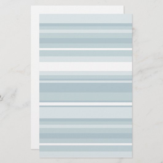 IJsblauwe strepen Briefpapier (Voorkant / Achterkant)