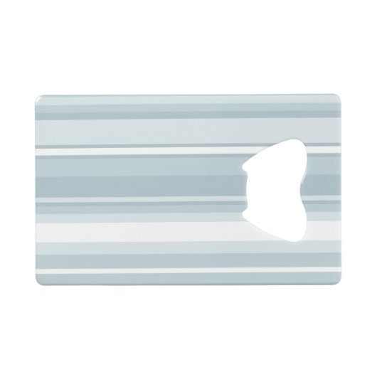 IJsblauwe strepen Creditkaart Flessenopener (Achterkant Horizontaal)