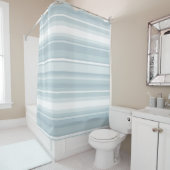IJsblauwe strepen Douchegordijn (In situ)