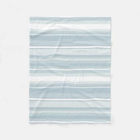 IJsblauwe strepen Fleece Deken (Voorkant)