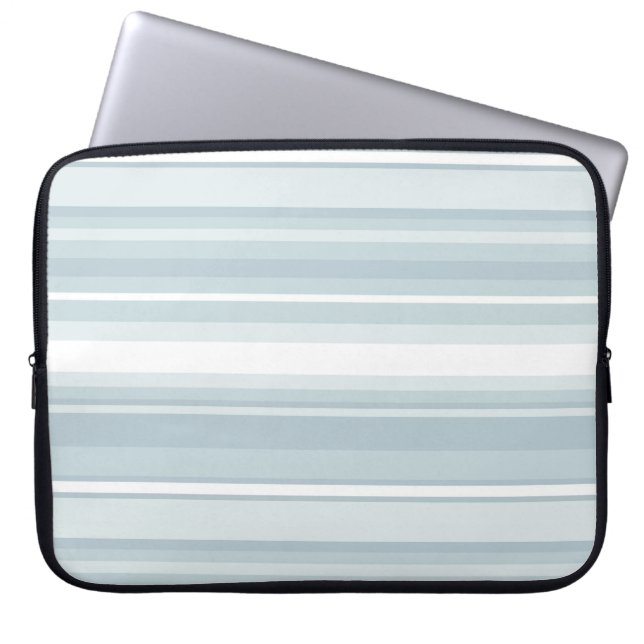 IJsblauwe strepen Laptop Sleeve (Voorkant)