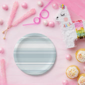 IJsblauwe strepen Papieren Bordje (Feest)