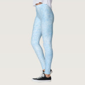 IJsblauwe Vorst Textuur Patroon Leggings (Links)