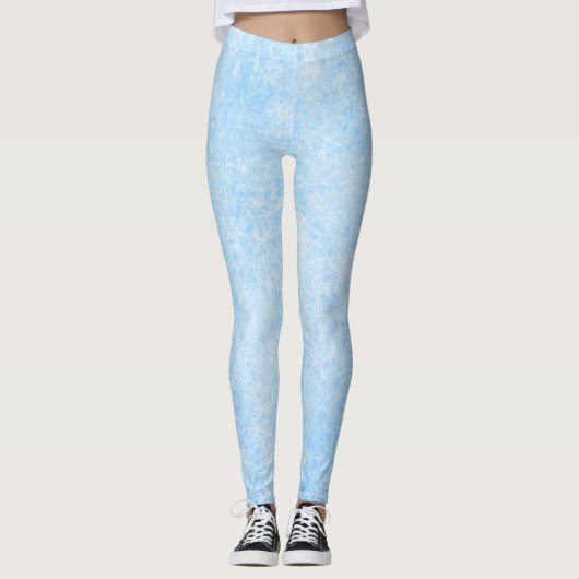IJsblauwe Vorst Textuur Patroon Leggings (Voorkant)