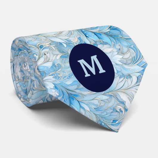 Ijsblauwe Winter Botanische Das (Opgerold)