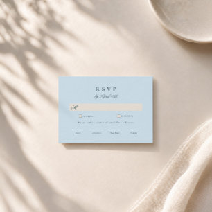 Ijsblauwe winter bruiloft RSVP kaart