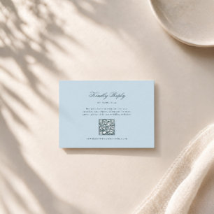 Ijsblauwe Winter QR Code Huwelijks RSVP Kaart