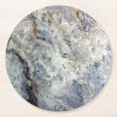IJsblauwe witte marmer Ronde Kartonnen Onderzetter (Voorkant)