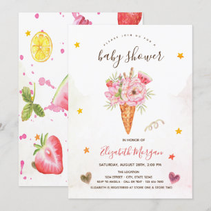 Ijsbloemen Baby Shower Kaart