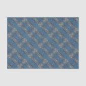 ijsbloemen, blauw en grijs bloempatroon, rustisch tissuepapier (Voorkant)