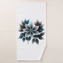 ijsbloemen en bladeren badhanddoek