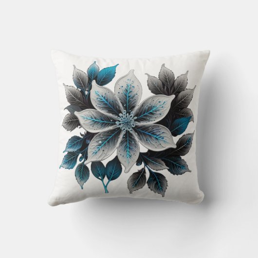 ijsbloemen en bladeren kussen (Achterkant)