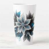  ijsbloemen en bladeren latte mok (Voorkant)