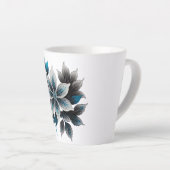  ijsbloemen en bladeren latte mok (Rechterhoek)