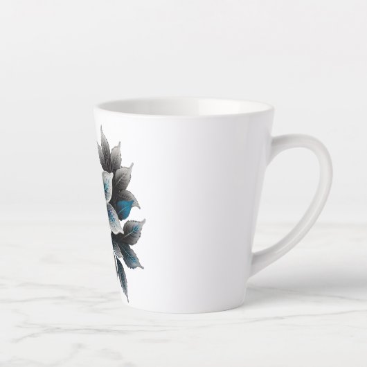  ijsbloemen en bladeren latte mok (Rechts)