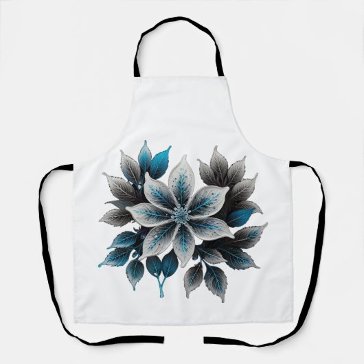  ijsbloemen en bladeren schort (Voorkant)