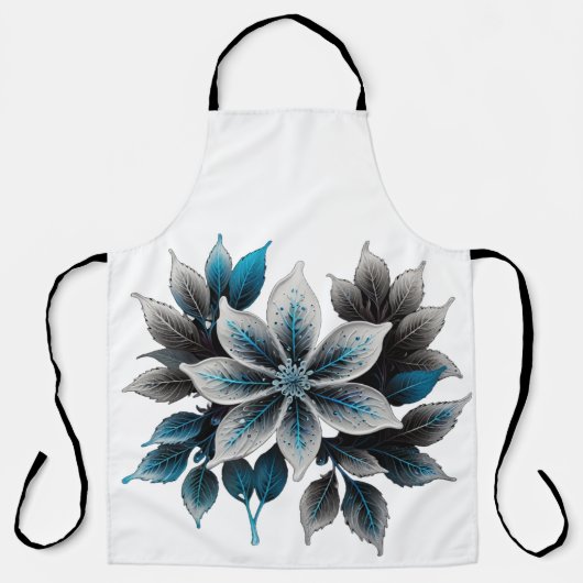  ijsbloemen en bladeren schort (Voorkant)