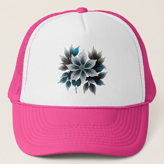  ijsbloemen en bladeren trucker pet (Voorkant)