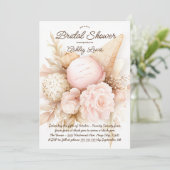 Ijsbloemenboeket, ijsroze kaart (Staand voorkant)