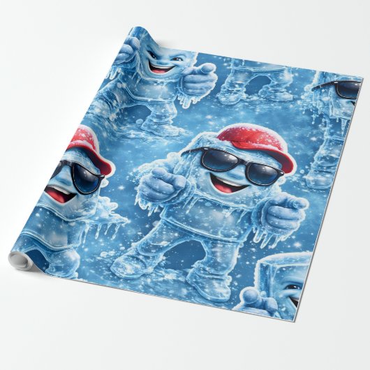 Ijsblok man premium inpakpapier (Uitgerold)
