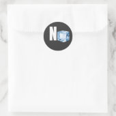 Ijsblokje Minimalistisch Koel Grappig Ontwerp Ronde Sticker (Tas)