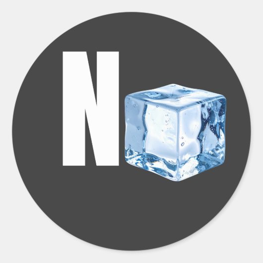 Ijsblokje Minimalistisch Koel Grappig Ontwerp Ronde Sticker (Voorkant)