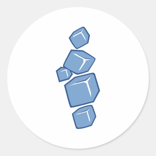ijsblokken ronde sticker (Voorkant)