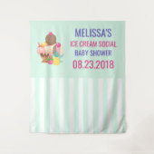 Ijsbolletjes met Spikkels Baby Shower Wandkleed (Voorkant)