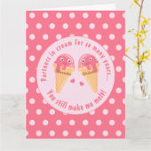 Ijsbolletjes Schattig Romantisch Valentijnsdag Kaart (Gele Bloem)