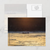 Ijsbreker bij zonsondergang briefkaart (Voorkant / Achterkant)