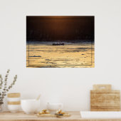 Ijsbreker bij zonsondergang poster (Keuken)