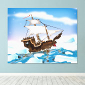 Ijsbreker Schip Canvas Afdruk (Insitu (Houten vloer))